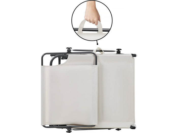 Set di 2 lettini prendisole pieghevoli "Lazy" - Con parasole - Beige