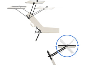 Set di 2 lettini prendisole pieghevoli "Lazy" - Con parasole - Beige