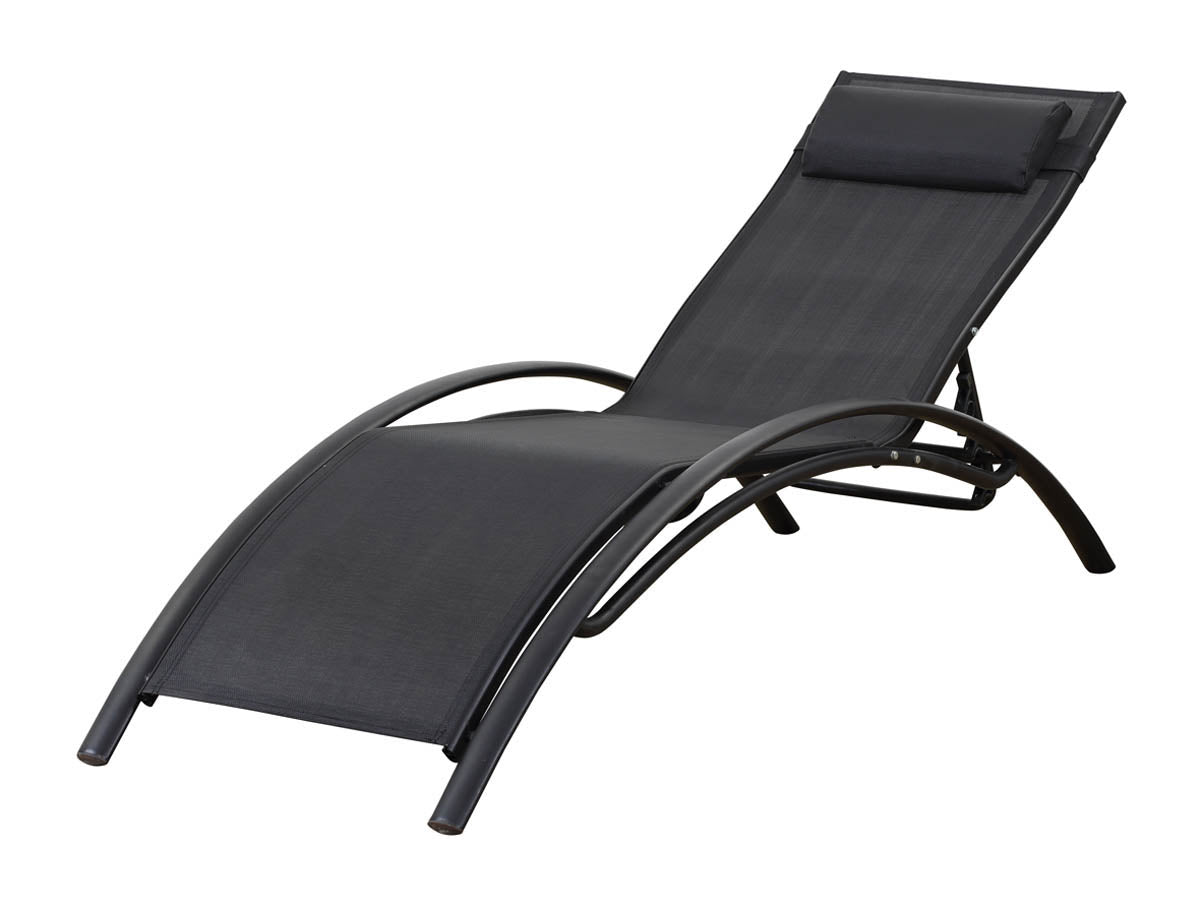 Set di 2 lettini prendisole Beauty "Phoenix" in alluminio Nero