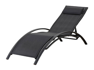 Set di 2 lettini prendisole Beauty "Phoenix" in alluminio Nero