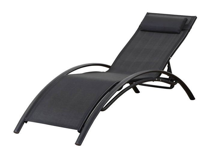 Set di 2 lettini prendisole Beauty "Phoenix" in alluminio Nero