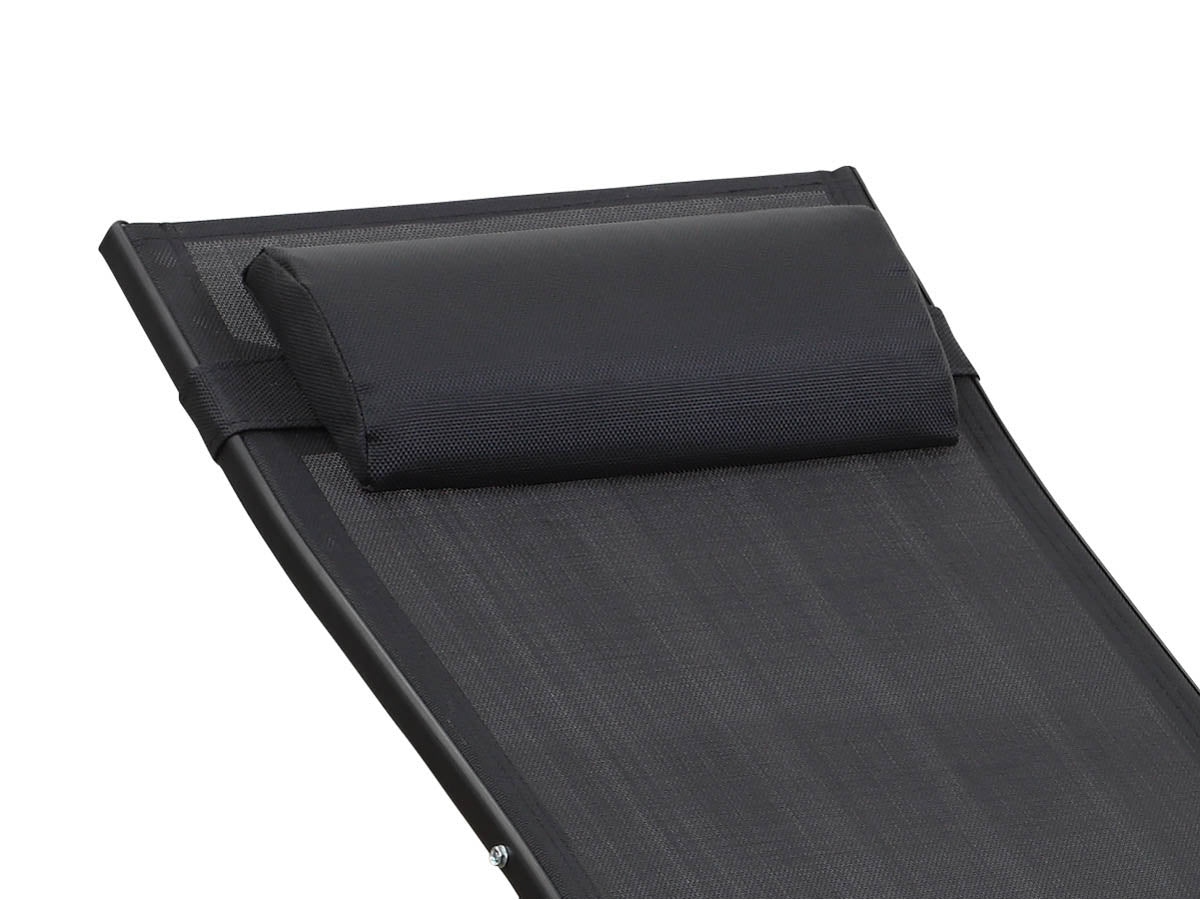 Set di 2 lettini prendisole Beauty "Phoenix" in alluminio Nero