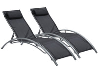 2 lettini in alluminio Beauty - PHOENIX - Nero - set di 2