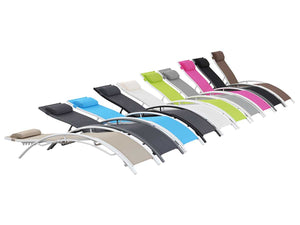 2 lettini in alluminio Beauty - PHOENIX - Nero - set di 2