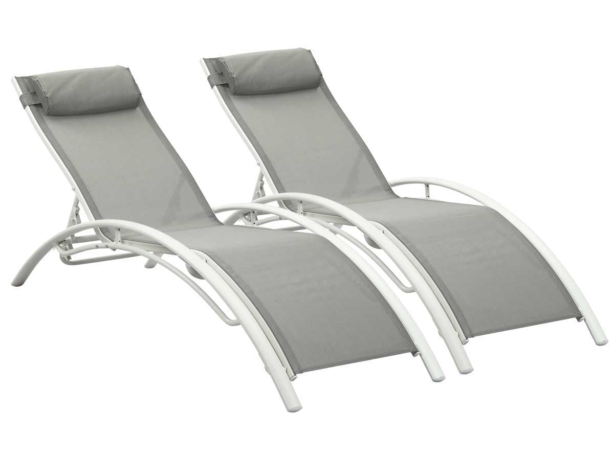 2 lettini in alluminio Beauty - PHOENIX - Grigio - set di 2