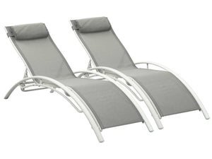 2 lettini in alluminio Beauty - PHOENIX - Grigio - set di 2