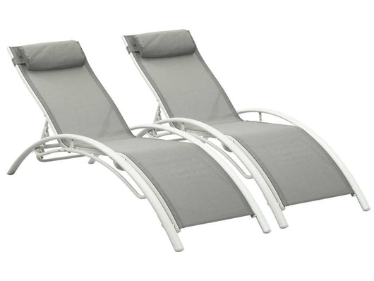 2 lettini in alluminio Beauty - PHOENIX - Grigio - set di 2