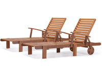 2 lettini pieghevoli in legno esotico TOKYO - MAPLE - Acero