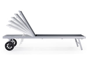 2 Lettini in alluminio e textilene BELLA - Phoenix - Grigio