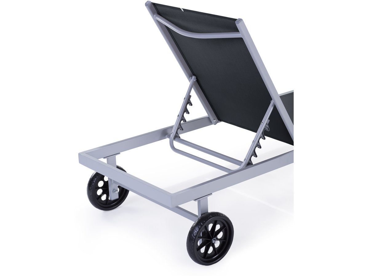 2 Lettini in alluminio e textilene BELLA - Phoenix - Grigio