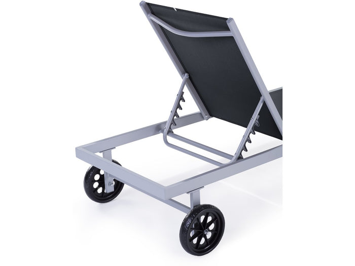 2 Lettini in alluminio e textilene BELLA - Phoenix - Grigio