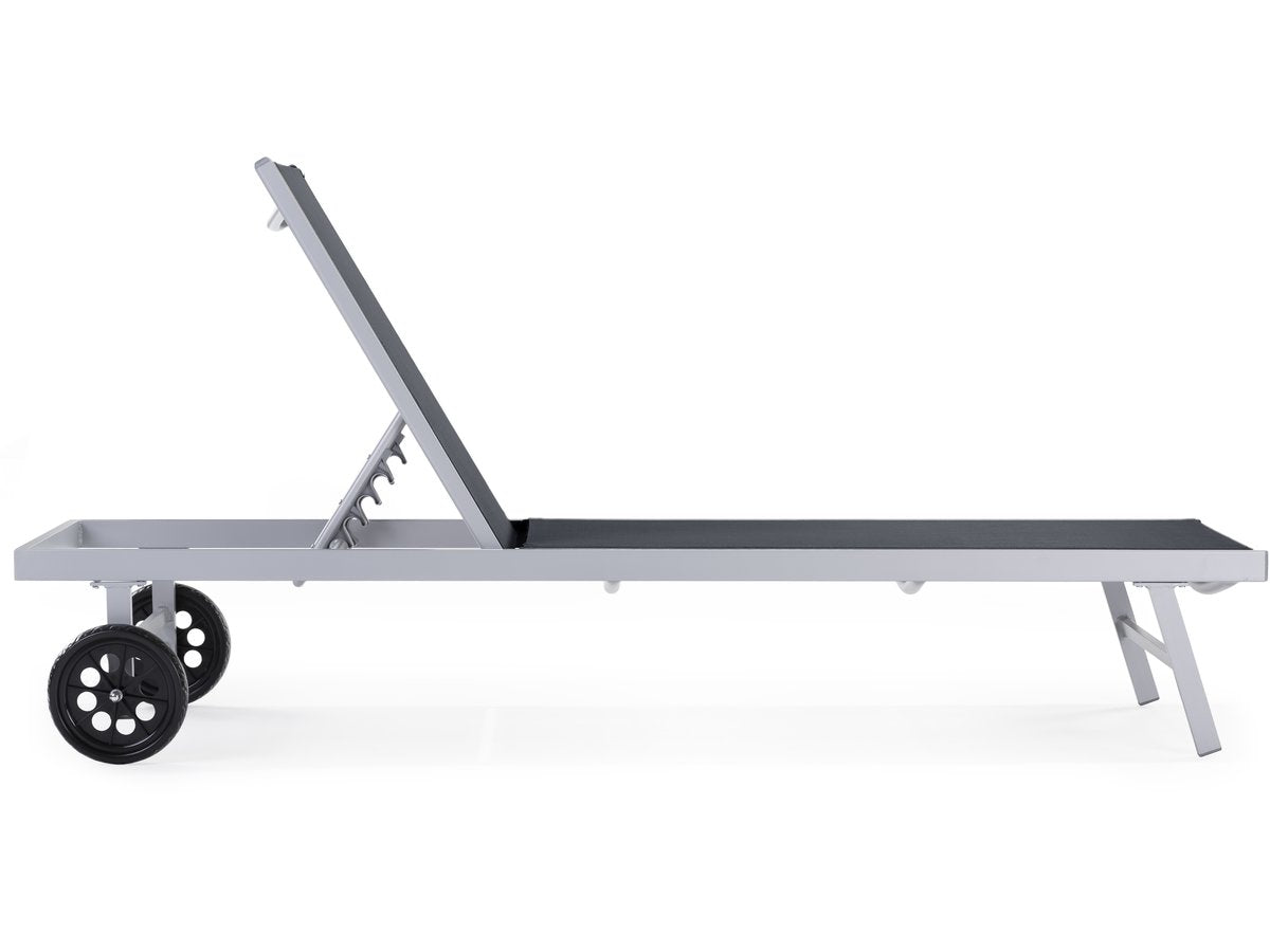 2 Lettini in alluminio e textilene BELLA - Phoenix - Grigio