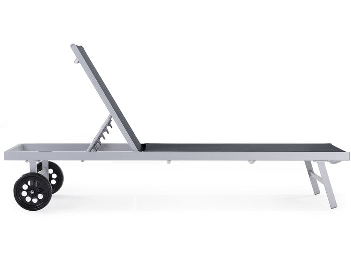 2 Lettini in alluminio e textilene BELLA - Phoenix - Grigio