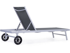 2 Lettini in alluminio e textilene BELLA - Phoenix - Grigio