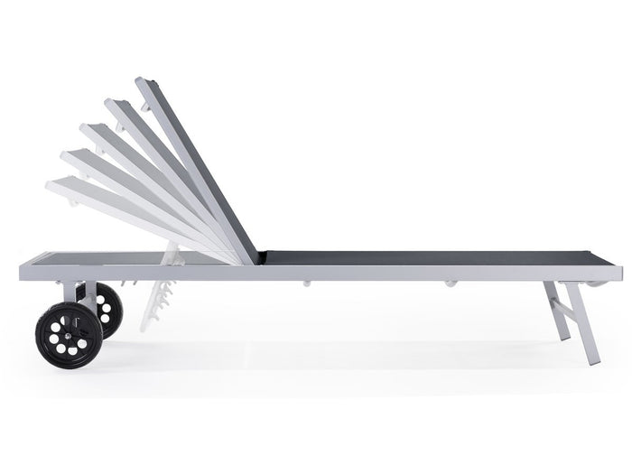 Lettino in alluminio e textilene BELLA - Phoenix - Grigio