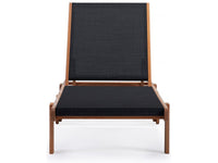 Lettino da sole in legno esotico "Saigon" - Acero - Nero