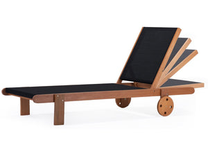 Lettino da sole in legno esotico "Saigon" - Acero - Nero