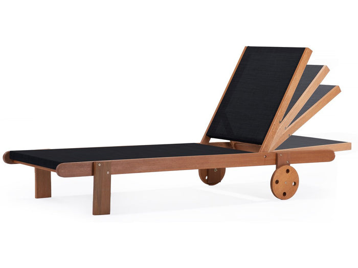 Lettino da sole in legno esotico "Saigon" - Acero - Nero