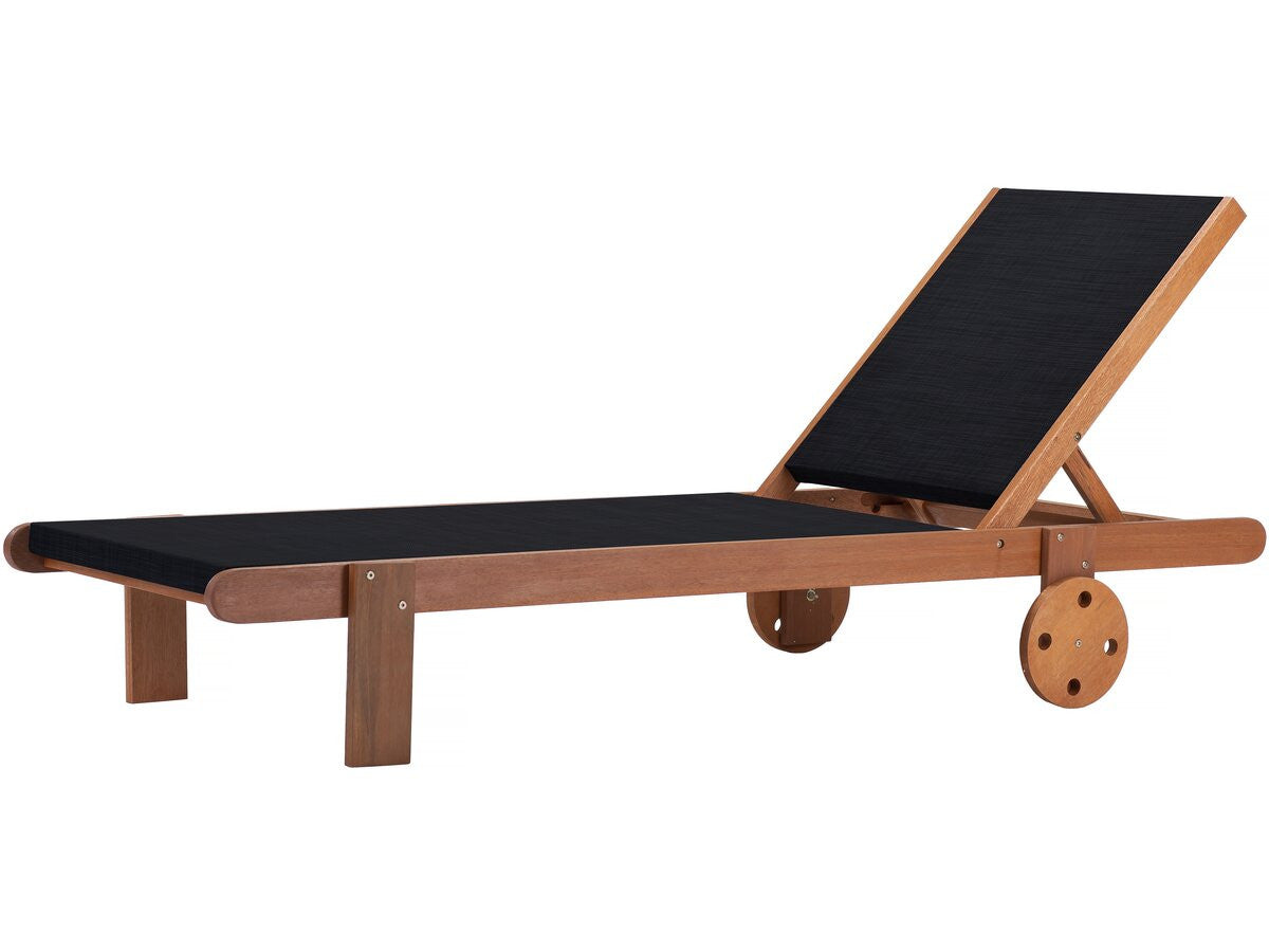 Lettino da sole in legno esotico "Saigon" - Acero - Nero