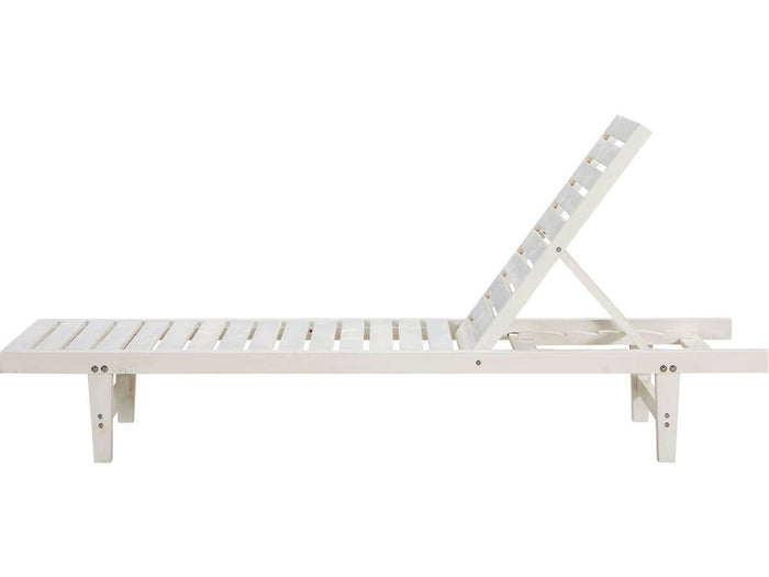 Lettino da sole in legno "Rawai" - Bianco