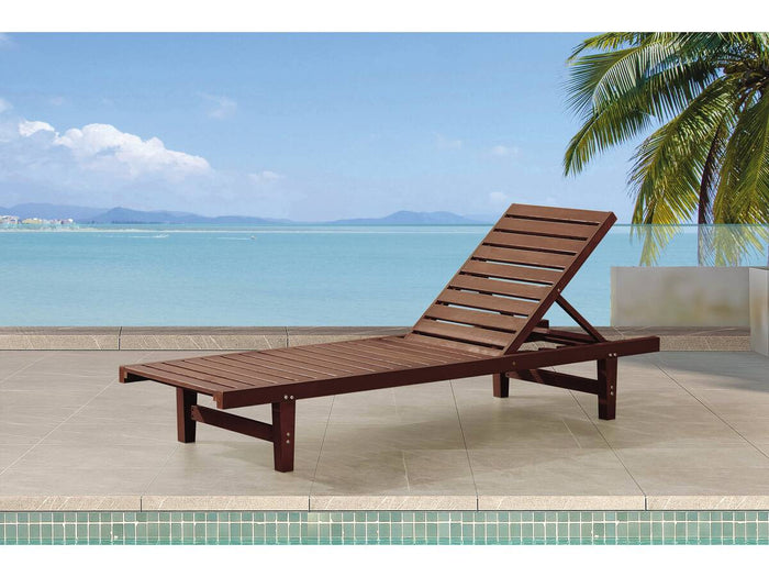 Lettino in legno "Rawai" - Marrone