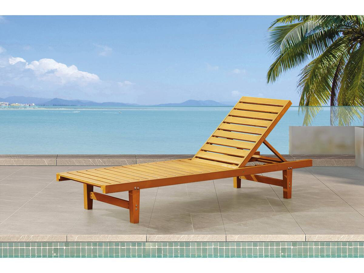 Lettino in legno "Rawai" - Marrone chiaro