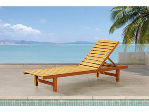 Lettino in legno "Rawai" - Marrone chiaro