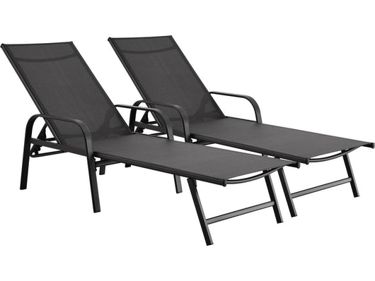 Lettino da sole in acciaio "Farniente" - Grigio