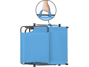 Set di 2 lettini prendisole pieghevoli "Lazy" - Con parasole - Blu