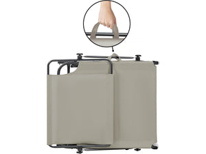 Set di 2 lettini prendisole pieghevoli "Lazy" - Con parasole - Tortora