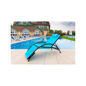 Lettino pieghevole - O'Colors - Blu - Poggiatesta incluso