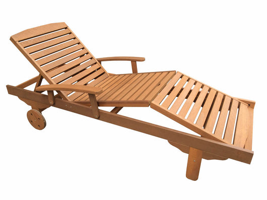 Lettino pieghevole in legno esotico SINGAPOUR - Maple - Acero