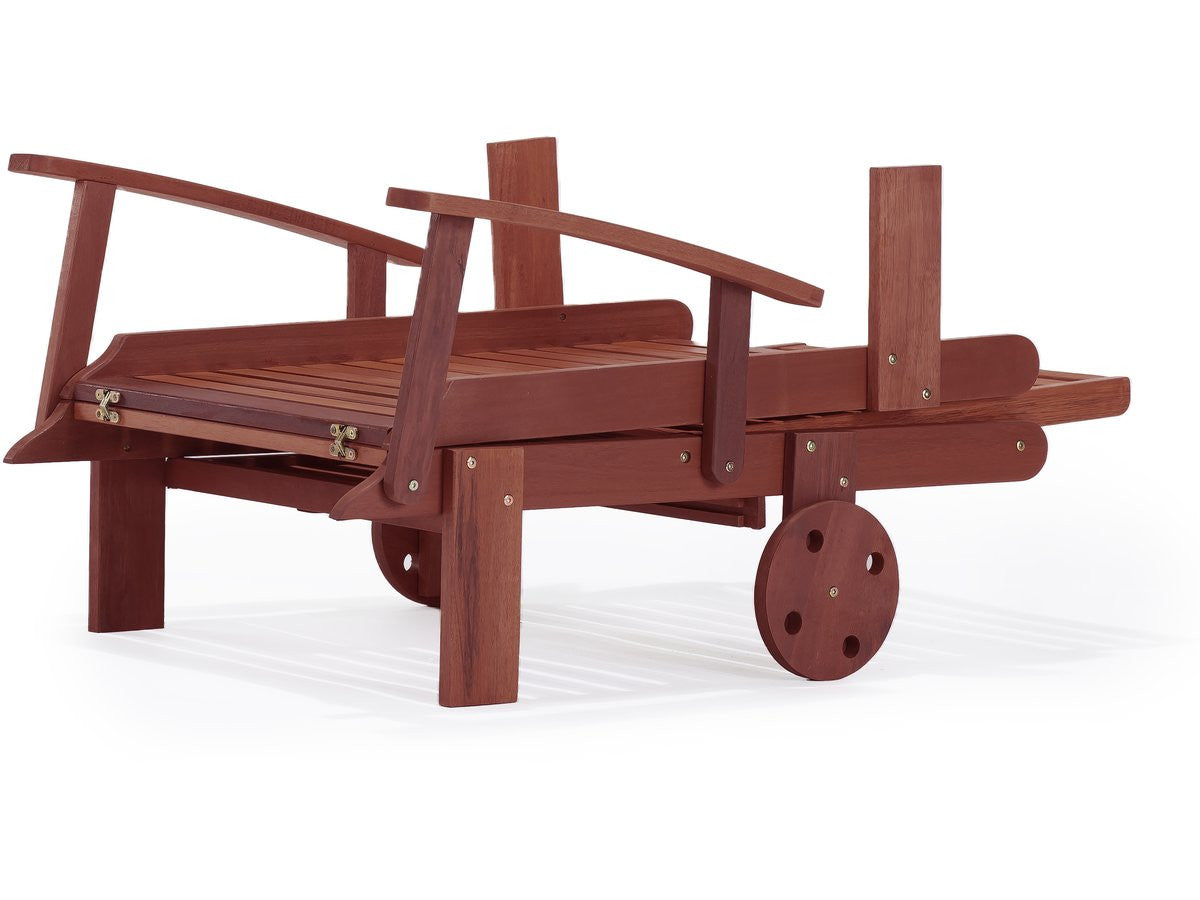 2 lettini pieghevoli in legno esotico TOKYO - MAHOGANY - Mogano