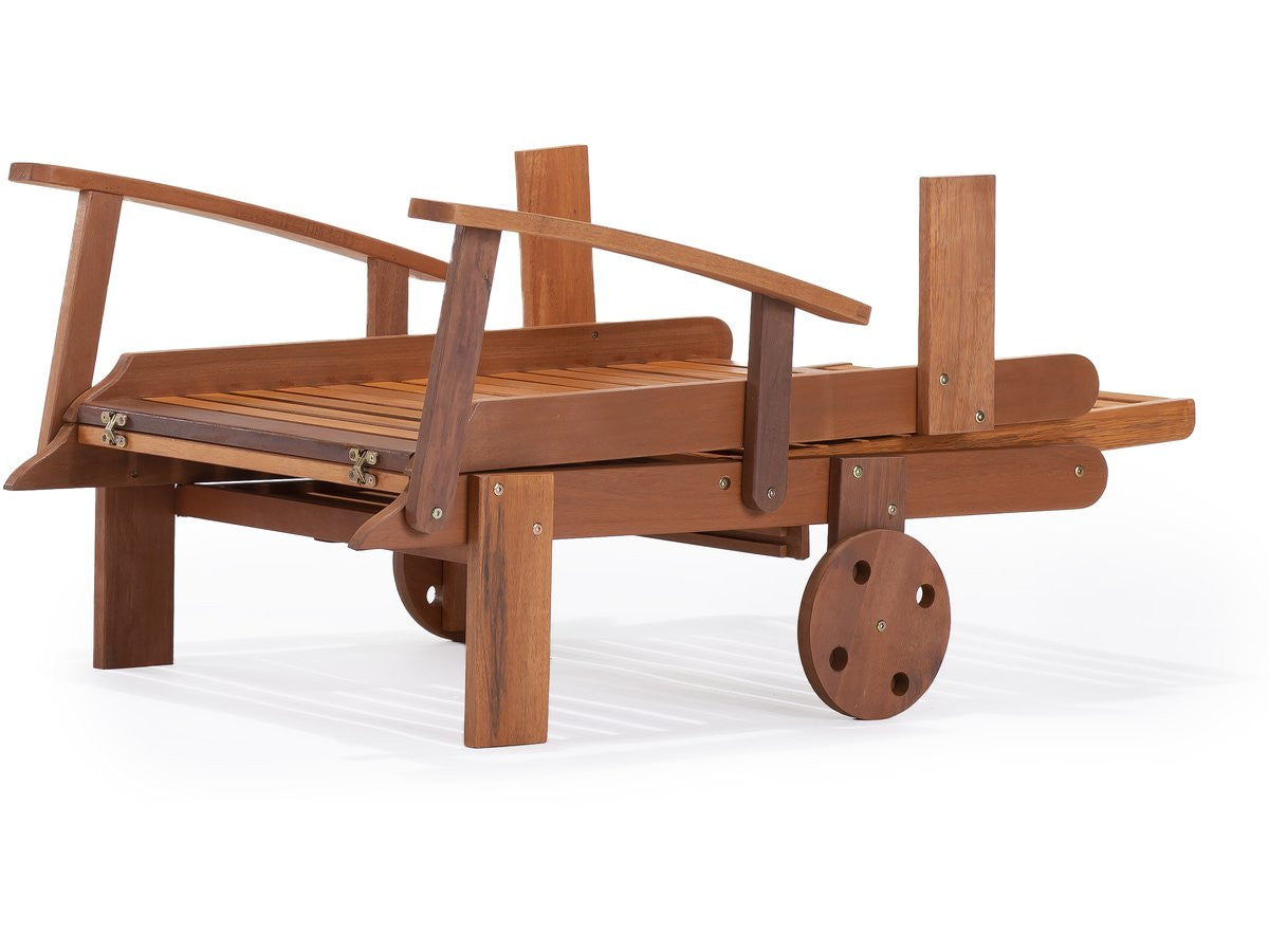 Lettino pieghevole in legno esotico "TOKYO"  - Acero - Marrone chiaro