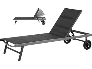 Sdraio in textilene metallizzato e alluminio "Bella" - Phoenix - Nero