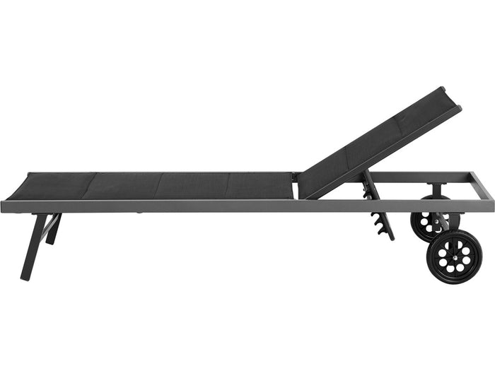 Sdraio in textilene metallizzato e alluminio "Bella" - Phoenix - Nero