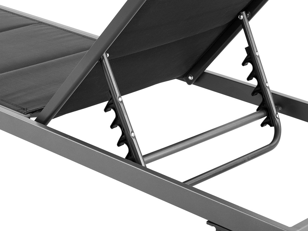 Sdraio in textilene metallizzato e alluminio "Bella" - Phoenix - Nero