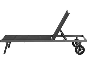 Sdraio in textilene metallizzato e alluminio "Bella" - Phoenix - Nero