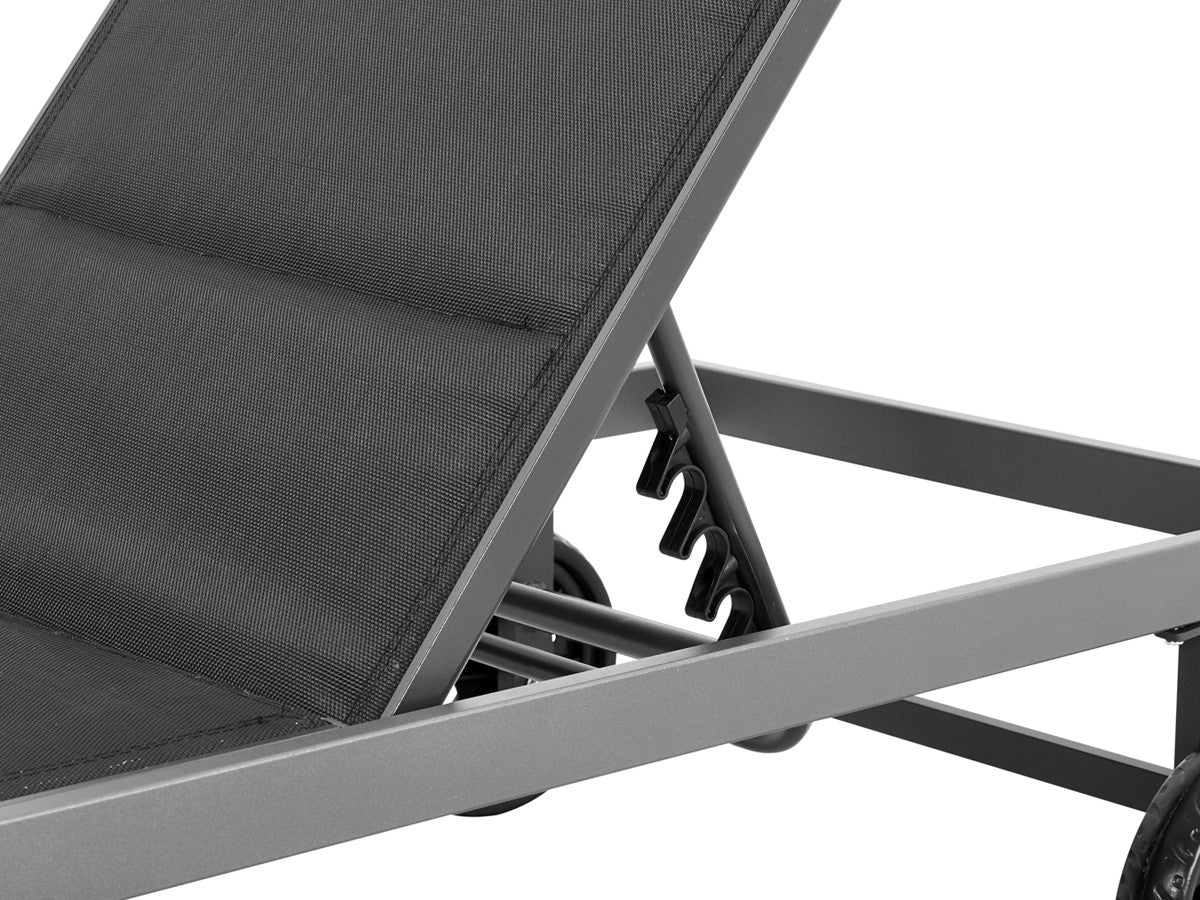 Sdraio in textilene metallizzato e alluminio "Bella" - Phoenix - Nero