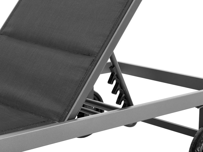Sdraio in textilene metallizzato e alluminio "Bella" - Phoenix - Nero