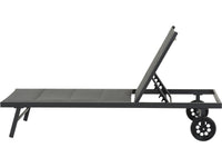 Sdraio trapuntato in textilene e alluminio "Bella" - Phoenix - Grigio scuro