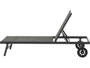 Sdraio trapuntato in textilene e alluminio "Bella" - Phoenix - Grigio scuro