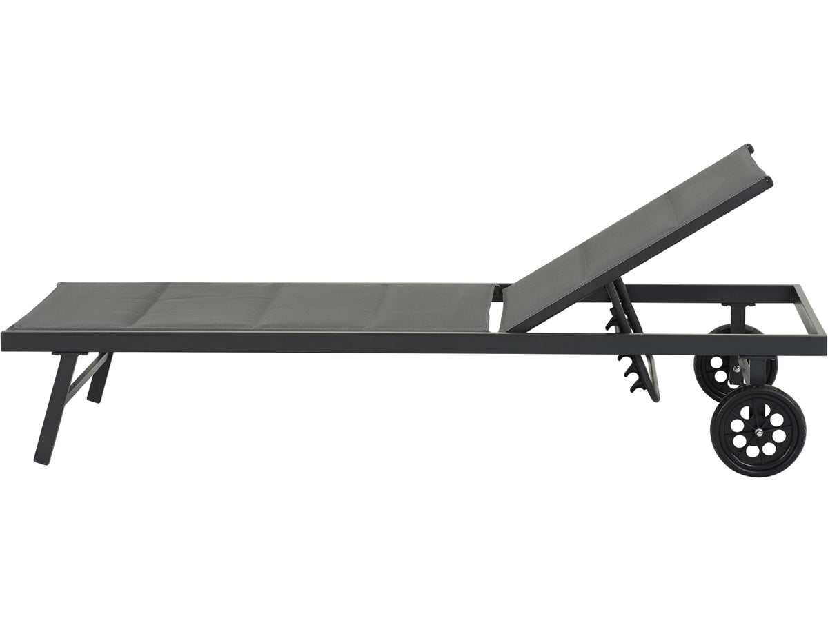 Sdraio trapuntato in textilene e alluminio "Bella" - Phoenix - Grigio scuro