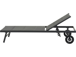 Sdraio trapuntato in textilene e alluminio "Bella" - Phoenix - Grigio scuro