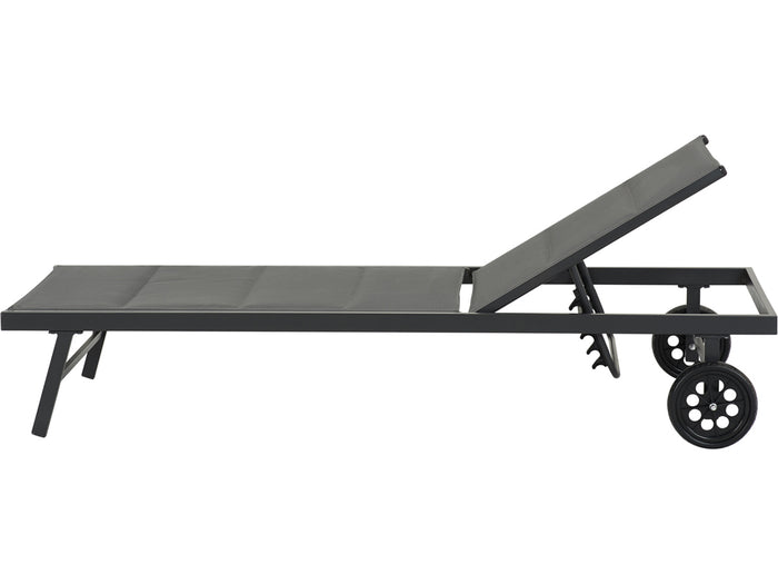 Sdraio trapuntato in textilene e alluminio "Bella" - Phoenix - Grigio scuro