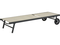 Lettino trapuntato in textilene e alluminio "Bella" - Phoenix - Taupe