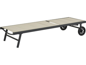 Lettino trapuntato in textilene e alluminio "Bella" - Phoenix - Taupe