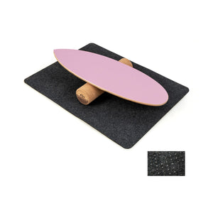 Tavola oscillante realizzata in legno di betulla e sughero, Balance board con rullo e copertura antiscivolo Rosa-Barre per flessioni