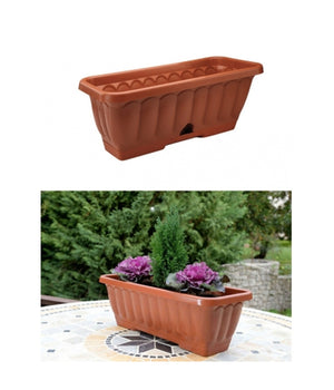 Balconetta Fioriera Rettangolare 40x17x20 Cm Vaso In Plastica Cassetta Sottovaso         
