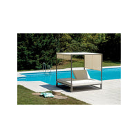 Baldacchino matrimoniale MOIA in alluminio tortora con cuscino in PVC-leather